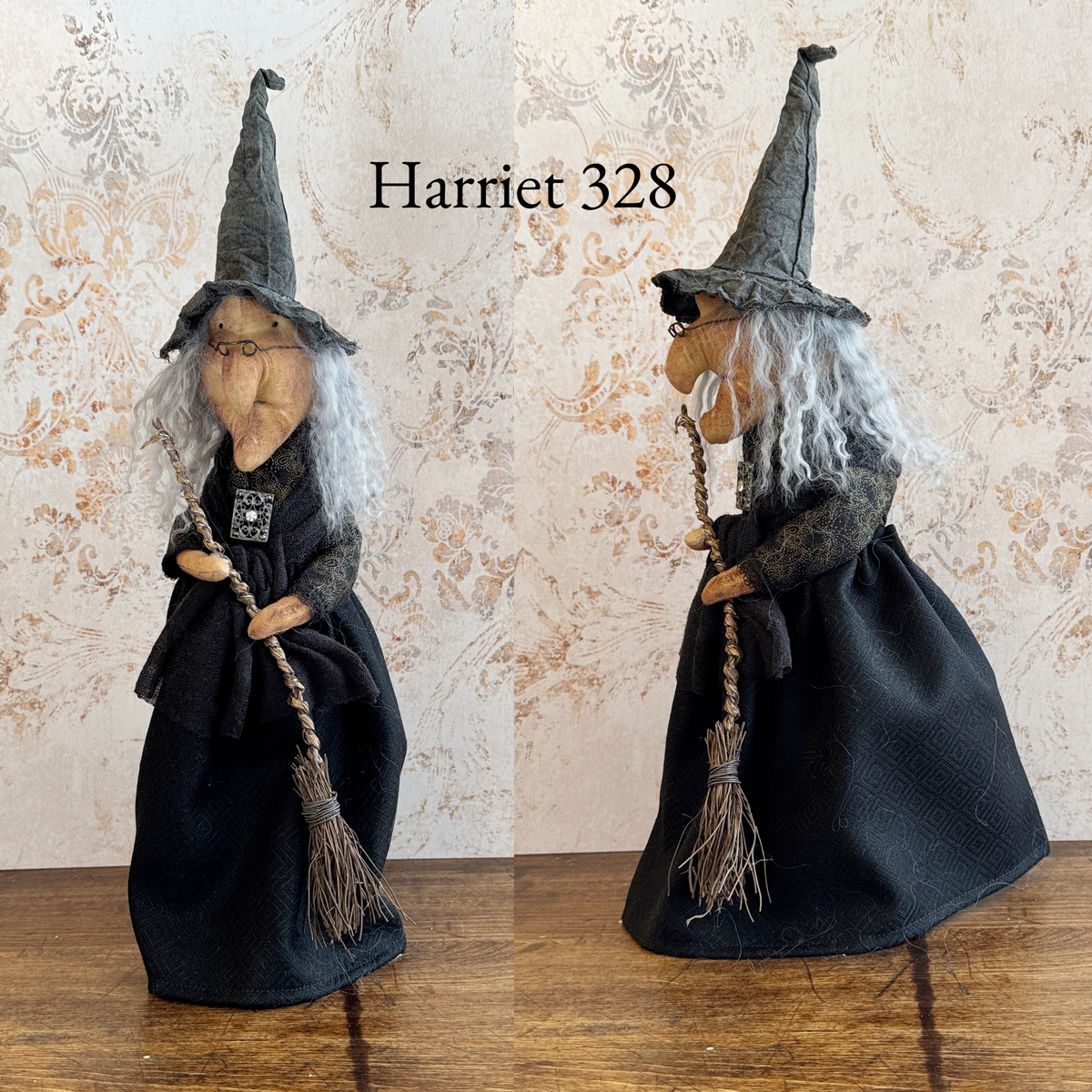 Handmade Halloween Harriet Witch Doll Fall Home Decor / Autumn Folk Art Handmade OOAK Fabric Doll / One of a Kind Handmade Witch