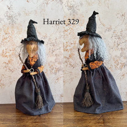 Handmade Halloween Harriet Witch Doll Fall Home Decor / Autumn Folk Art Handmade OOAK Fabric Doll / One of a Kind Handmade Witch