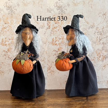 Handmade Halloween Harriet Witch Doll Fall Home Decor / Autumn Folk Art Handmade OOAK Fabric Doll / One of a Kind Handmade Witch