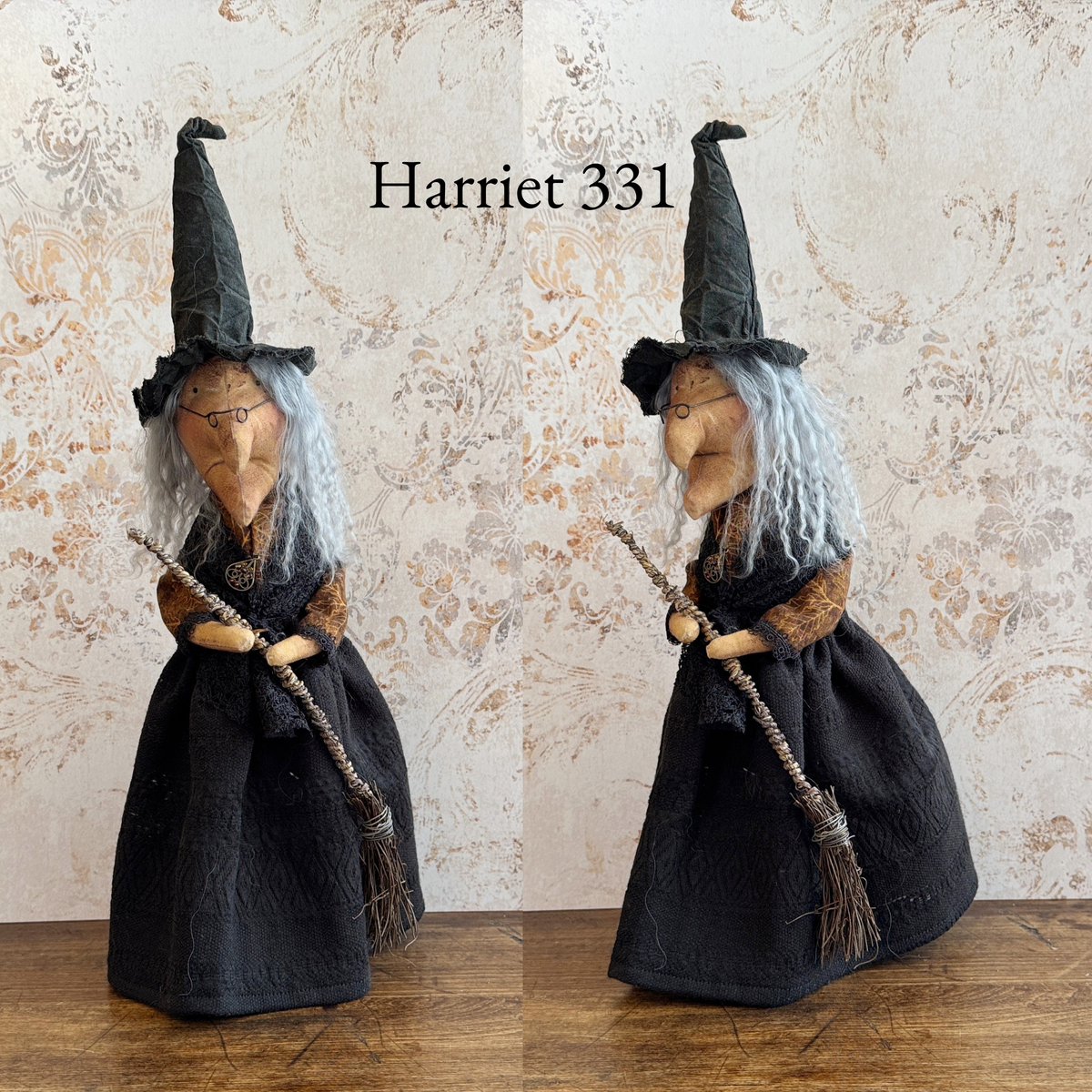 Handmade Halloween Harriet Witch Doll Fall Home Decor / Autumn Folk Art Handmade OOAK Fabric Doll / One of a Kind Handmade Witch