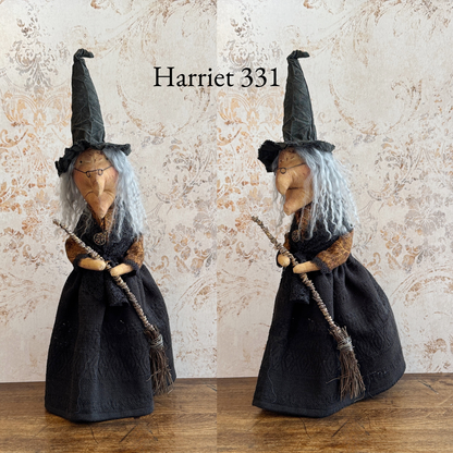 Handmade Halloween Harriet Witch Doll Fall Home Decor / Autumn Folk Art Handmade OOAK Fabric Doll / One of a Kind Handmade Witch