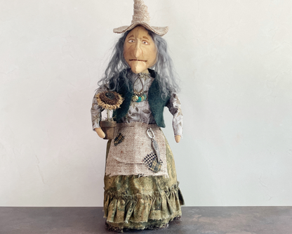 Handmade Halloween Hazel the Hedge Witch Art Doll 2