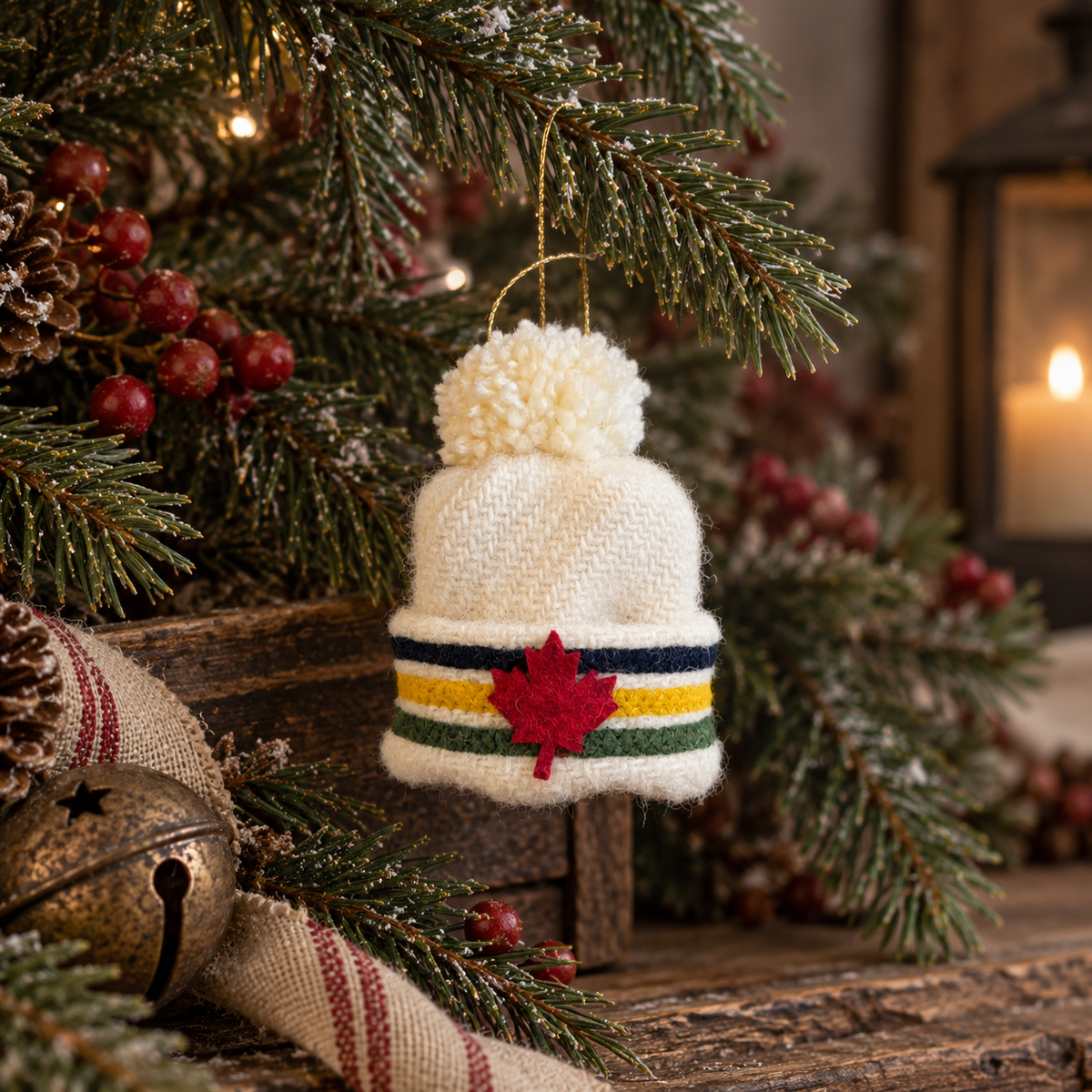 Handmade Canadian Heritage Series Northern Toque Ornament for the Christmas Tree