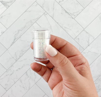 Iridescent White Glitter, Medium Grind / Mother of Pearl Craft Glitter