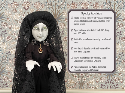 One of a Kind Handmade Halloween Ghost Doll Adelaide