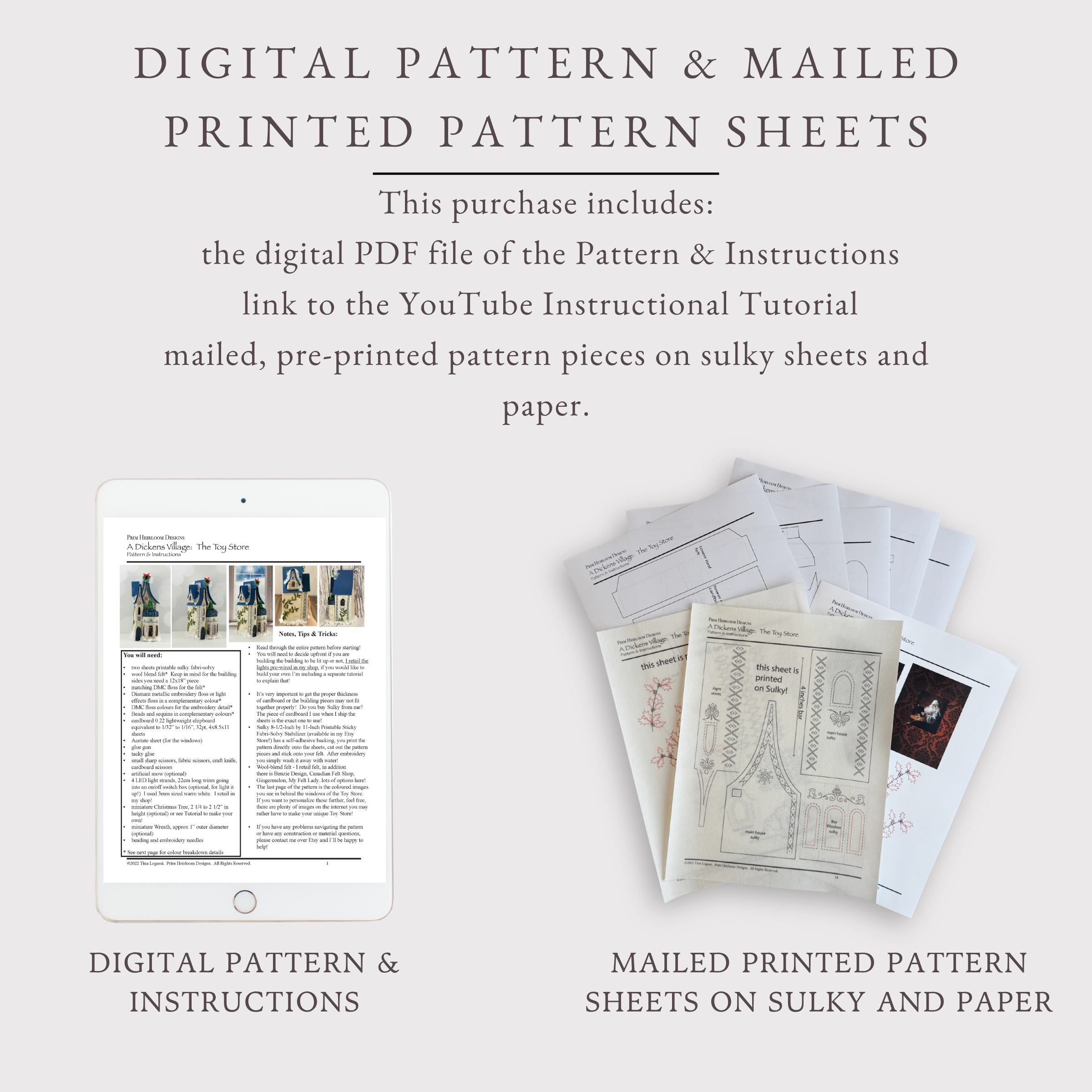 Toy Shoppe Digital Pattern + Mailed Pre-Printed Pattern Sheets