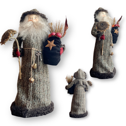 One of a Kind Handmade Autumn Inspired Santa Figure