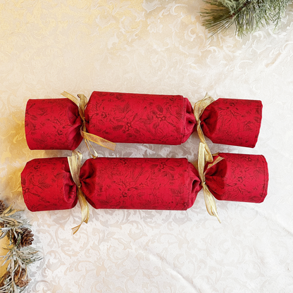 Handmade Christmas Crackers / British Christmas Tradition / Re-usable Fabric Christmas Crackers that Snap