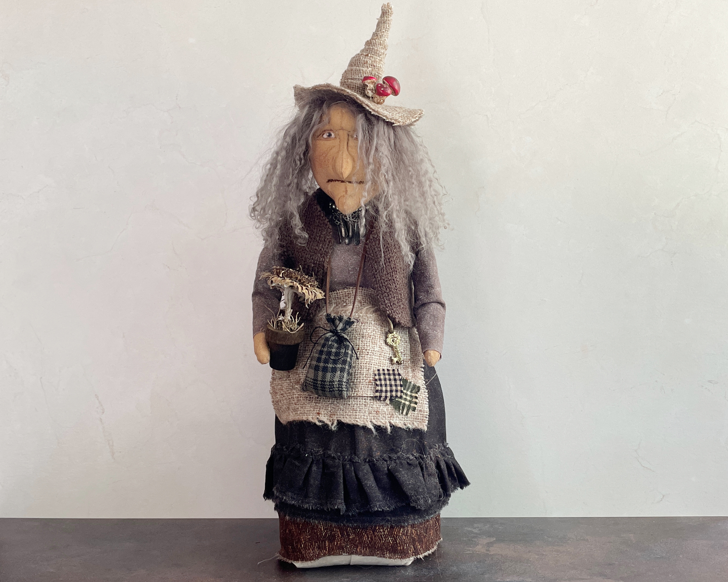 Handmade Halloween Hazel the Hedge Witch Art Doll