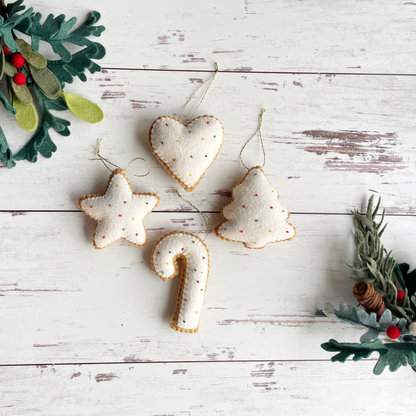 Felt Sugar Cookie Ornaments for the Christmas Tree
