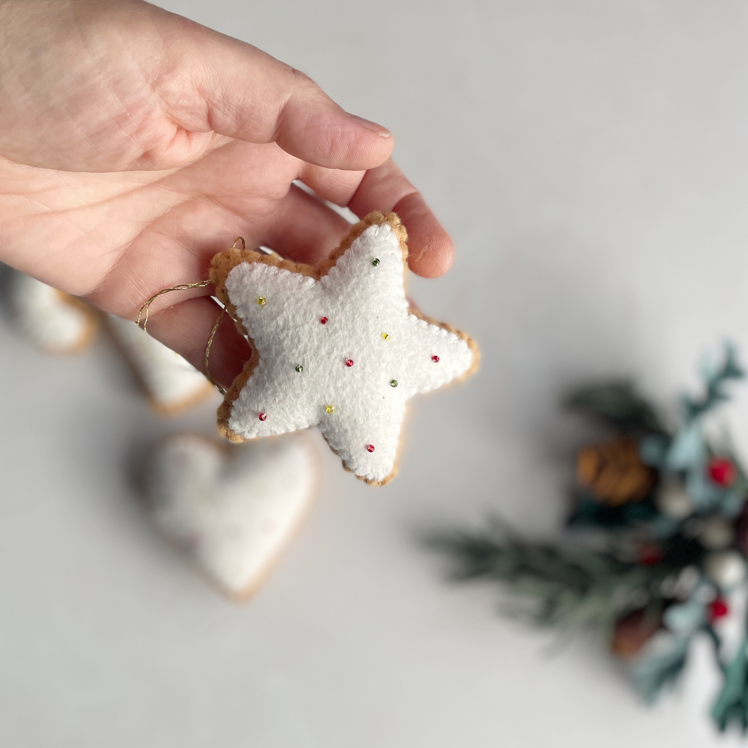 Felt Sugar Cookie Ornaments for the Christmas Tree