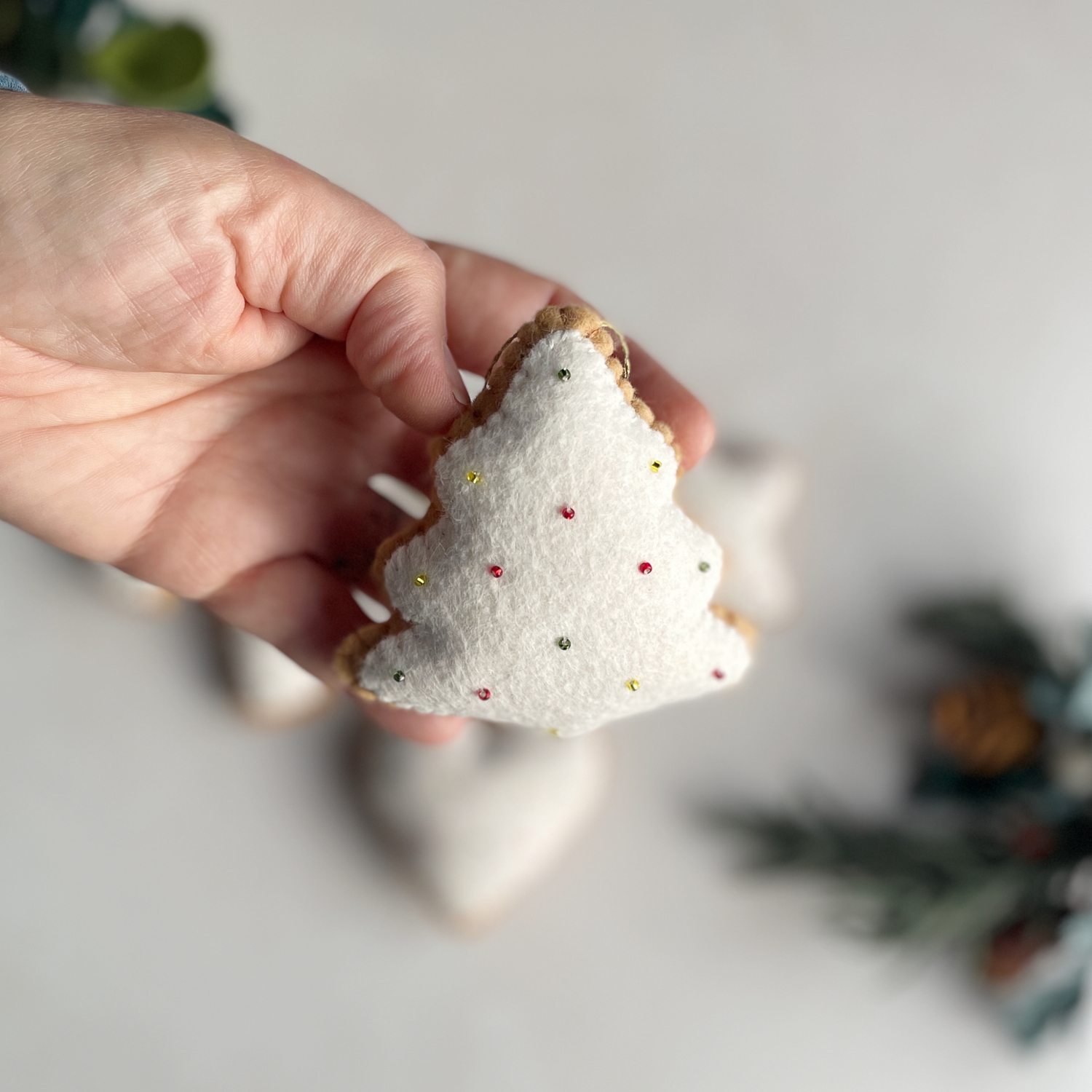 Felt Sugar Cookie Ornaments for the Christmas Tree