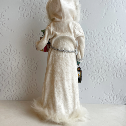 Handmade Vintage Inspired Santa Decorative Figure with White Robe