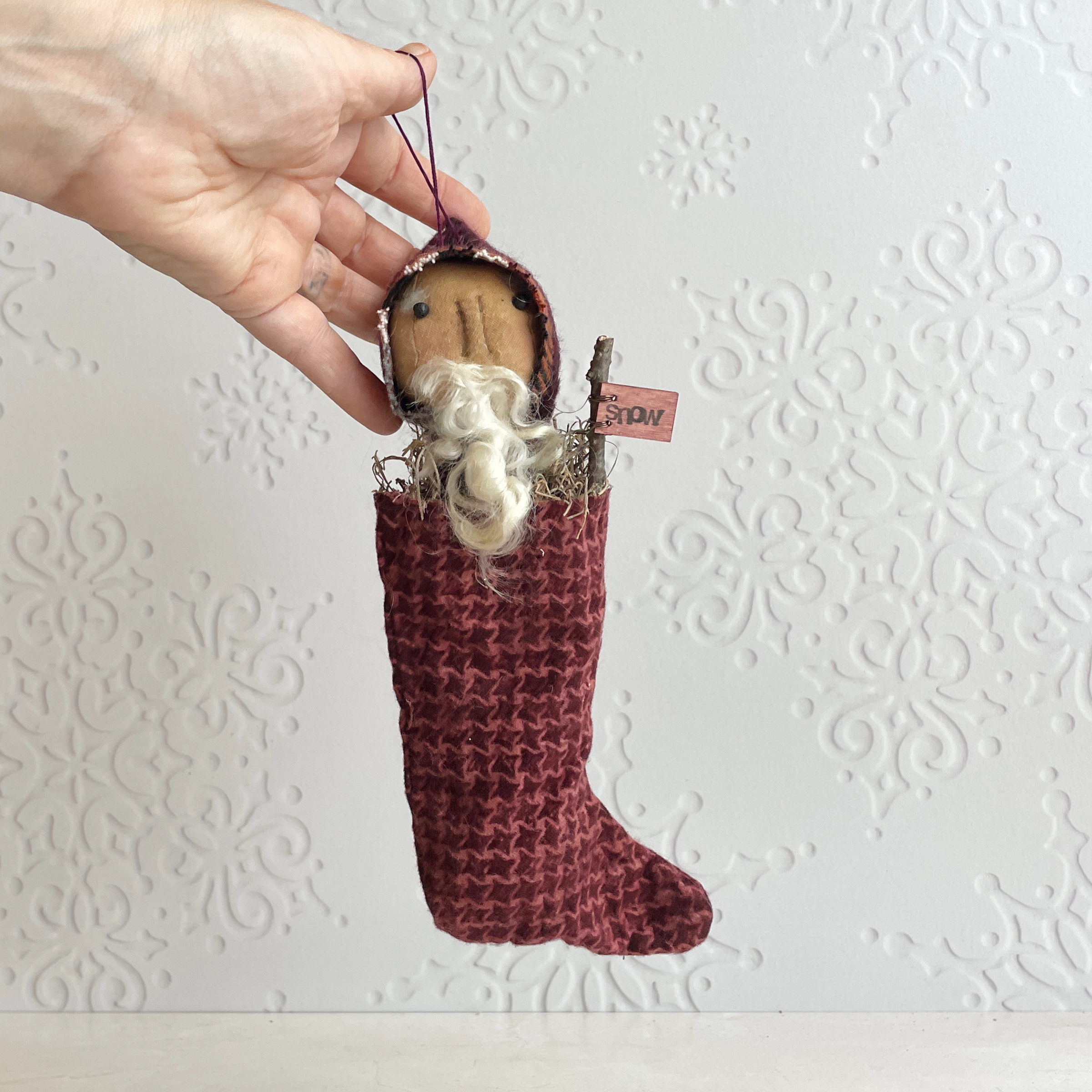 Rustic Little Hanging Santa Claus