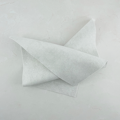 Ash White Wool Blend Felt