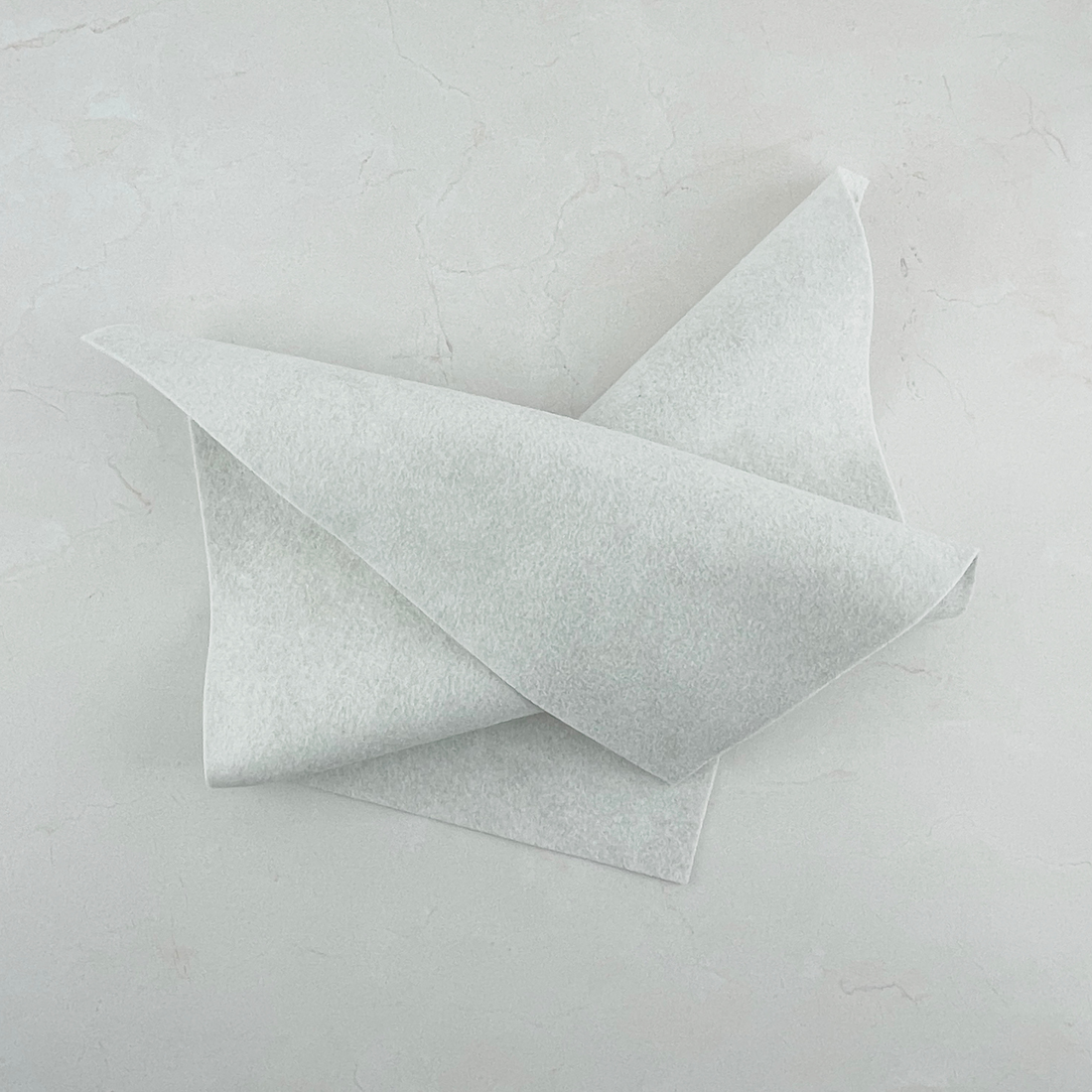 Ash White Wool Blend Felt