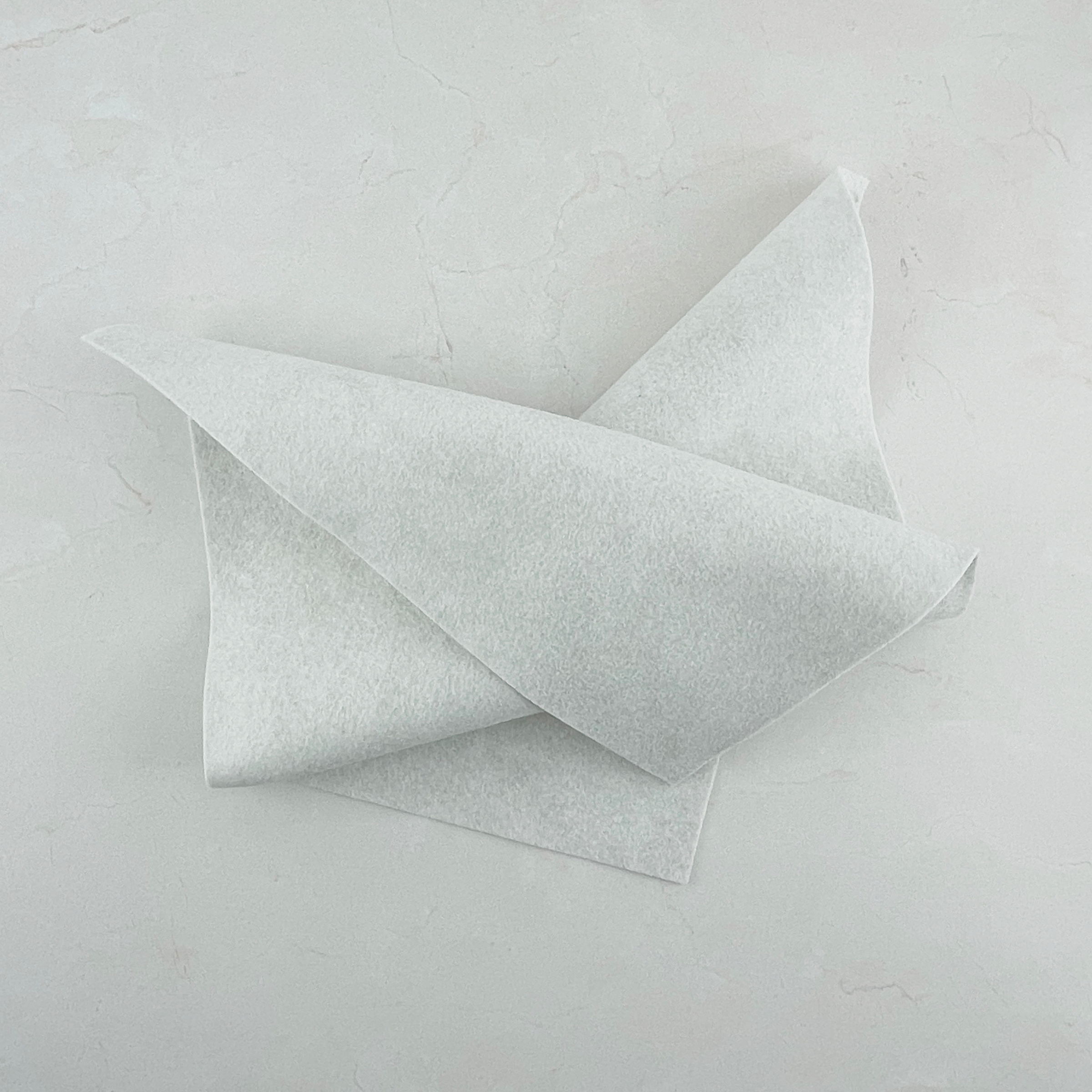 Ash White Wool Blend Felt