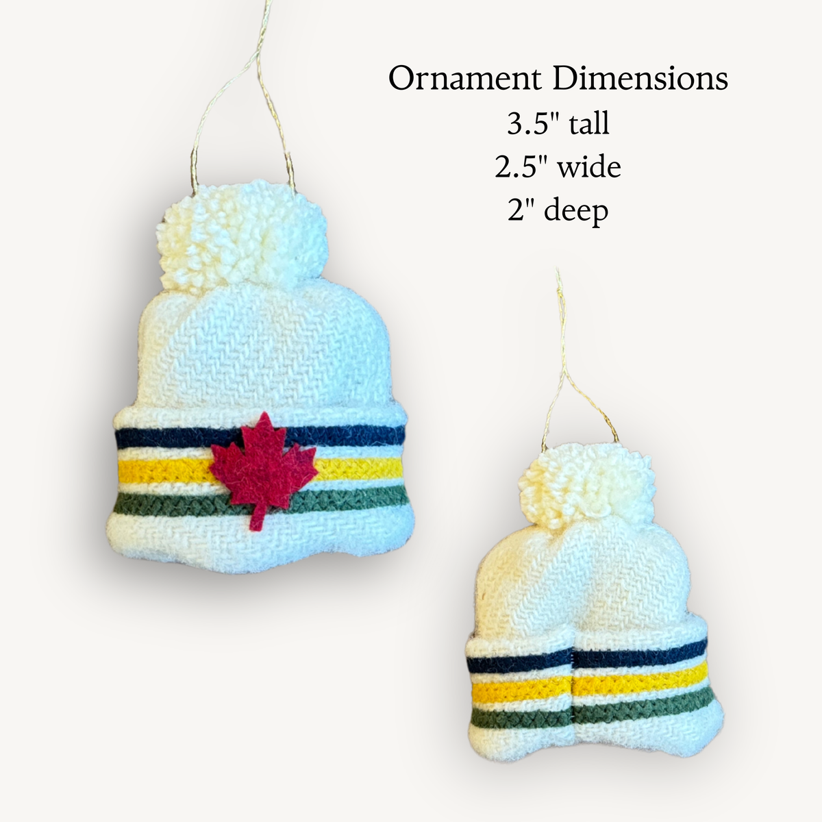 Handmade Canadian Heritage Series Northern Toque Ornament for the Christmas Tree