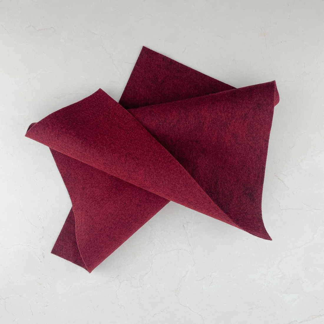 Deep Crimson Wool Blend Felt