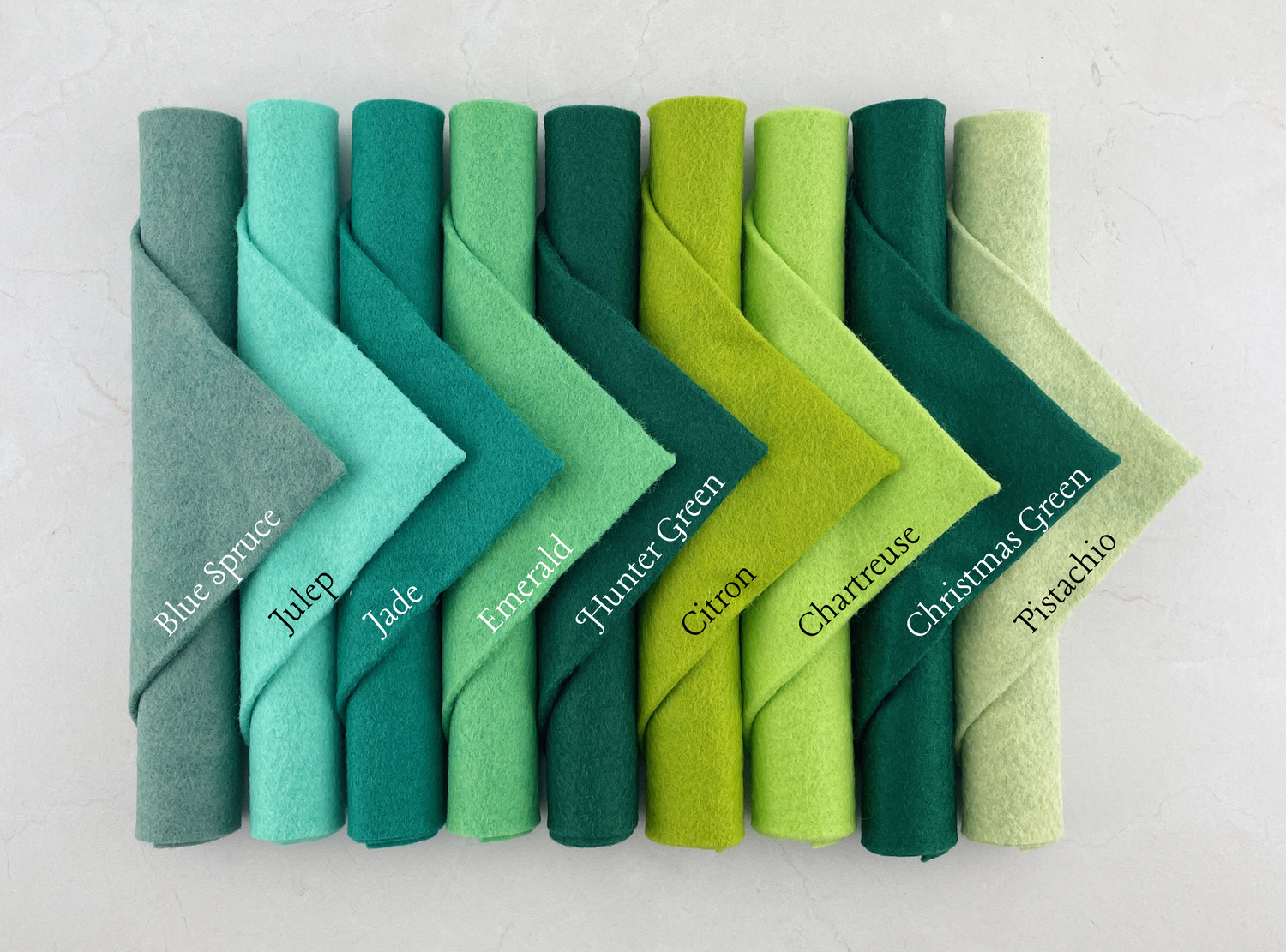 Christmas Green Wool Blend Felt