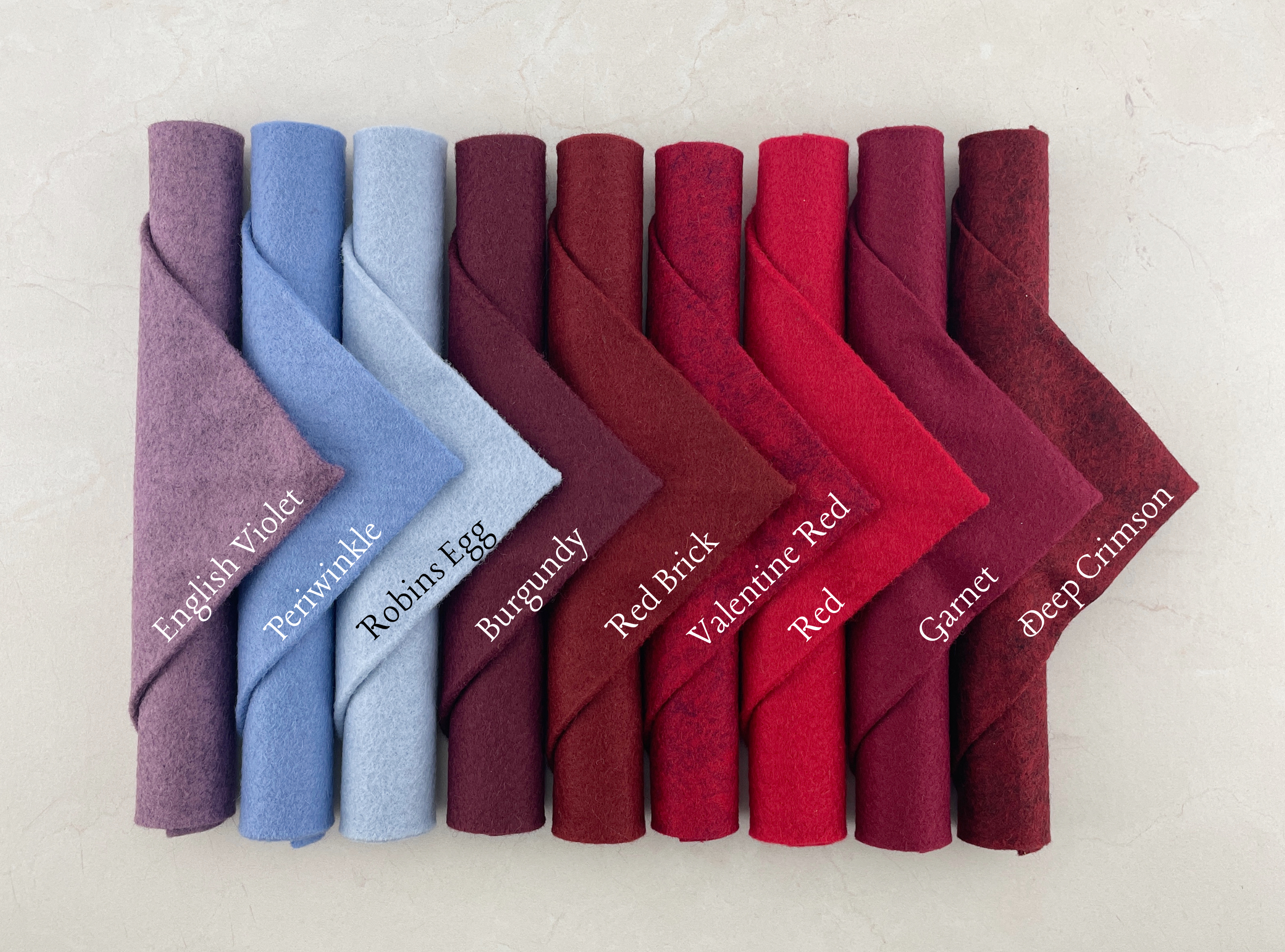 Deep Crimson Wool Blend Felt