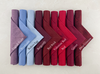 Deep Crimson Wool Blend Felt