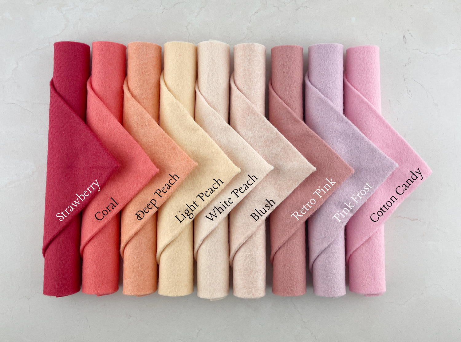 White Peach Wool Blend Felt