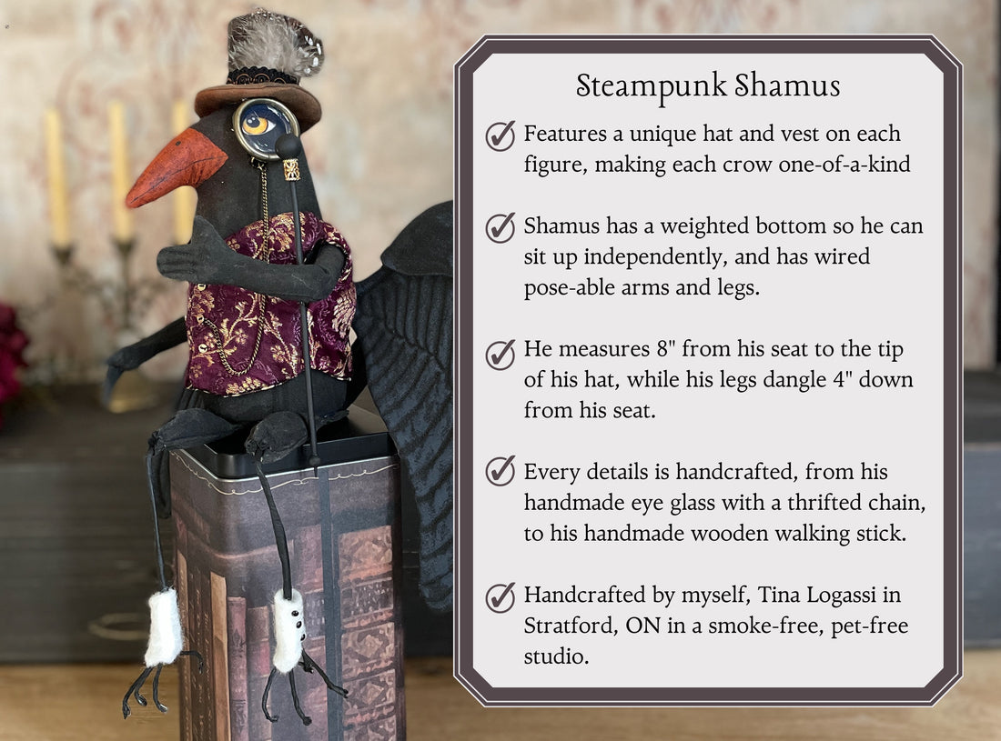 Steampunk Shamus Crow Figure