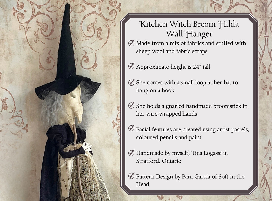 Rustic Witch Door Hanger / Halloween Witch Wall Decor / Primitive Autumn Witch / Kitchen Witch