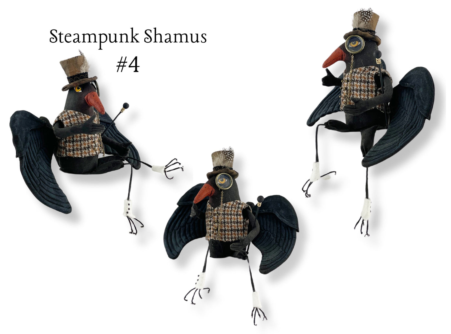 Steampunk Shamus Crow Figure