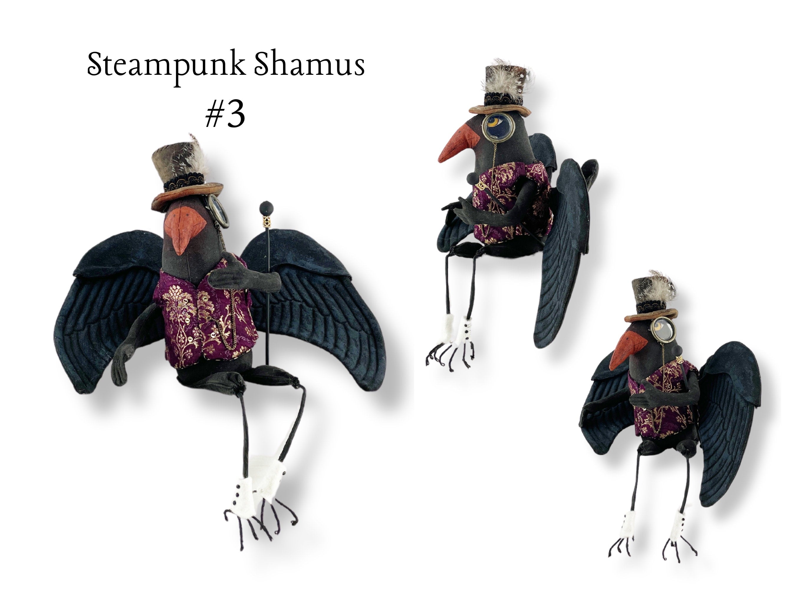 Steampunk Shamus Crow Figure