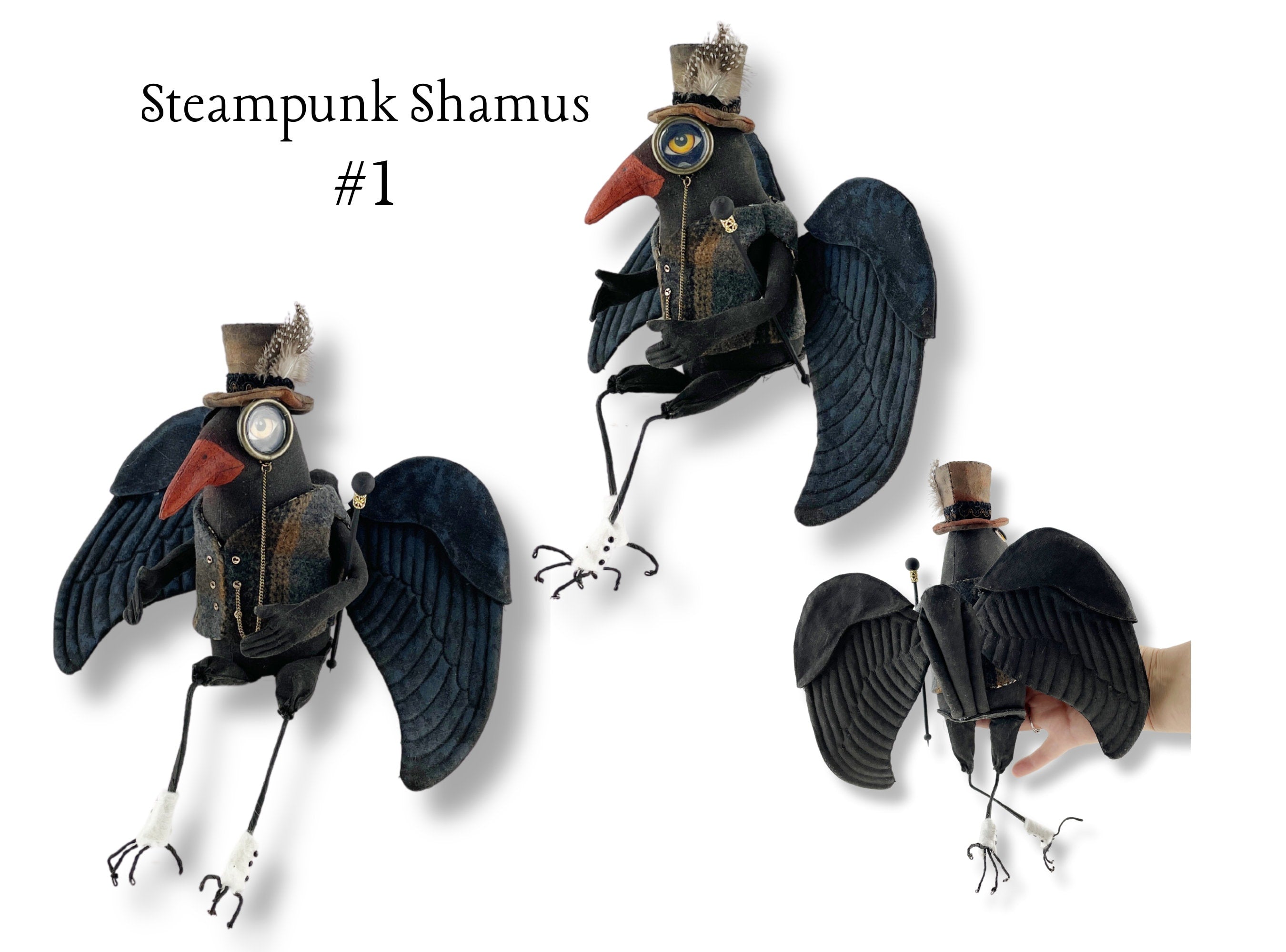 Steampunk Shamus Crow Figure