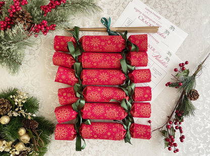 Handmade Christmas Crackers / British Christmas Tradition / Re-usable Fabric Christmas Crackers that Snap