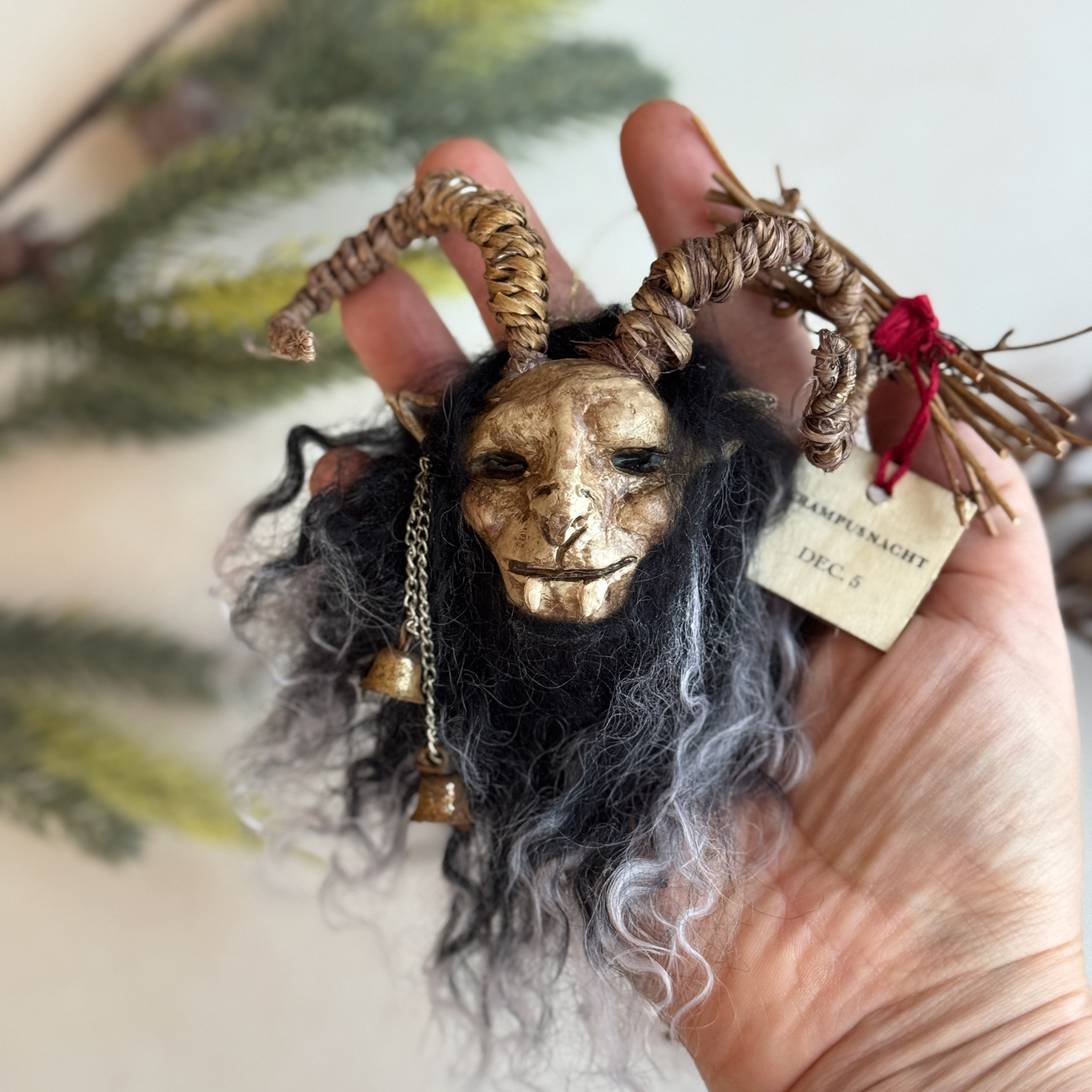 Clay Sculpted Krampus Christmas Ornament