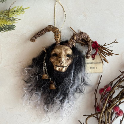 Clay Sculpted Krampus Christmas Ornament