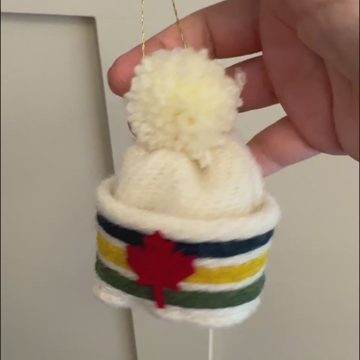 Handmade Canadian Heritage Series Northern Toque Ornament for the Christmas Tree