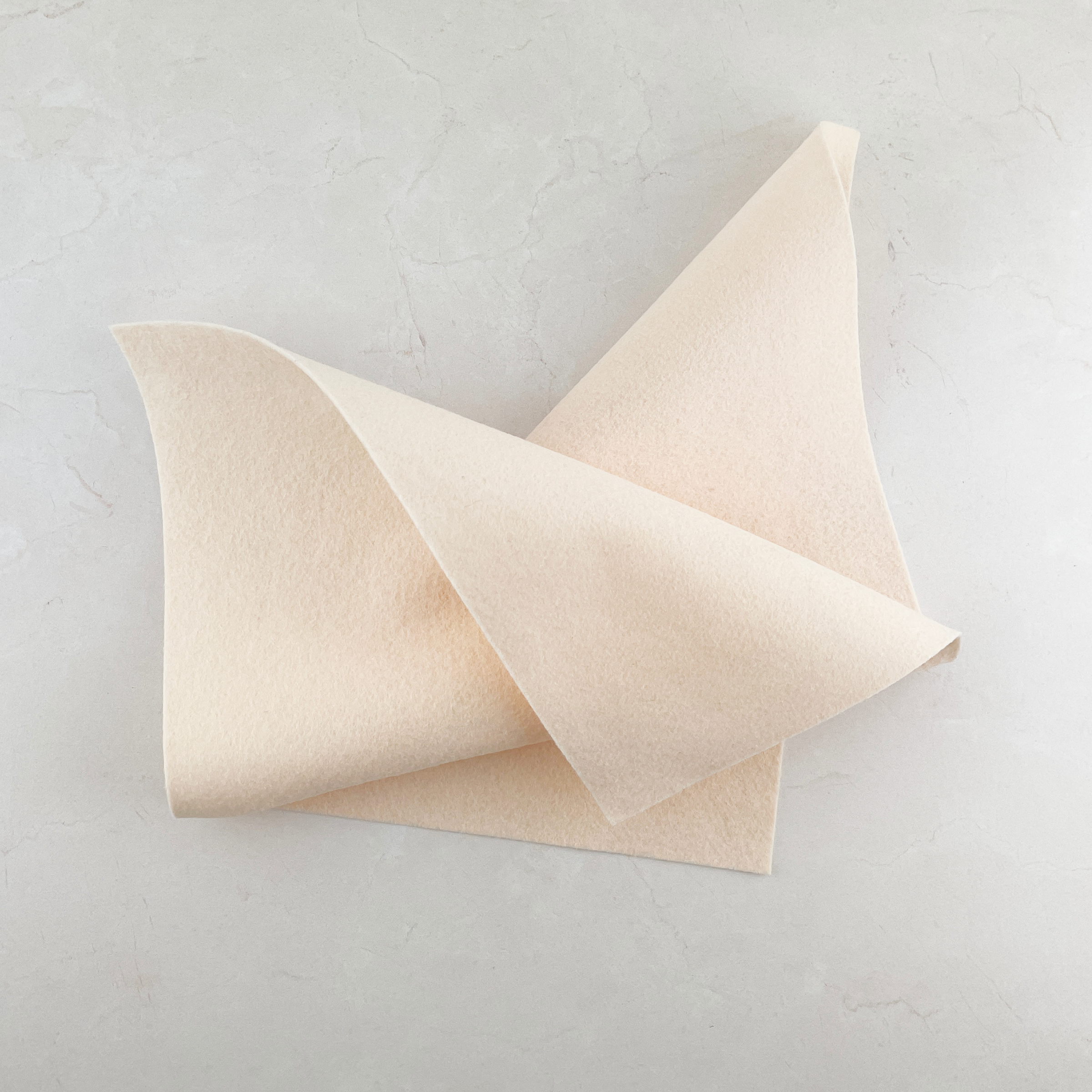 White Peach Wool Blend Felt