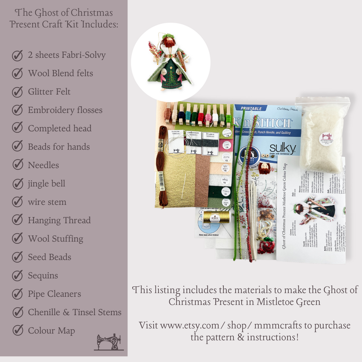 Ghost of Christmas Present Craft Kit – Prim Heirloom Designs