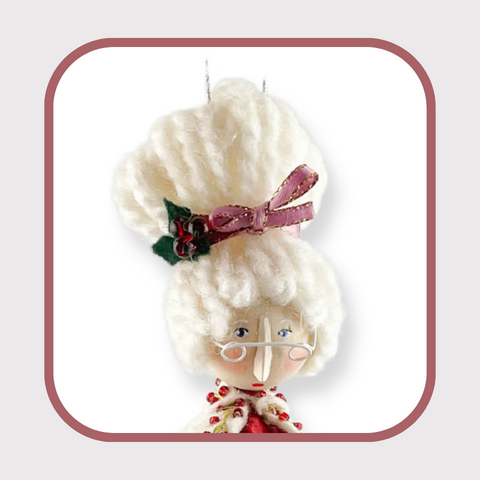 Whimsical Mrs. Claus Ornament Craft Kit Poinsettia Red