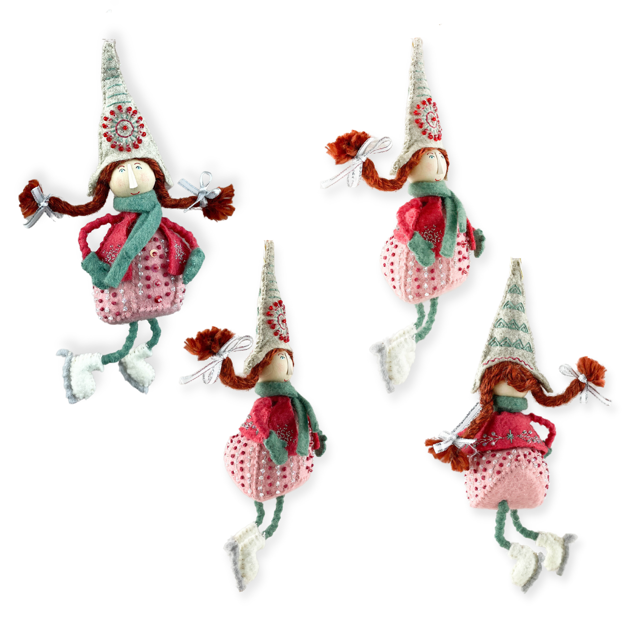 Whimsical Skater Ornament Craft Kit in Pink