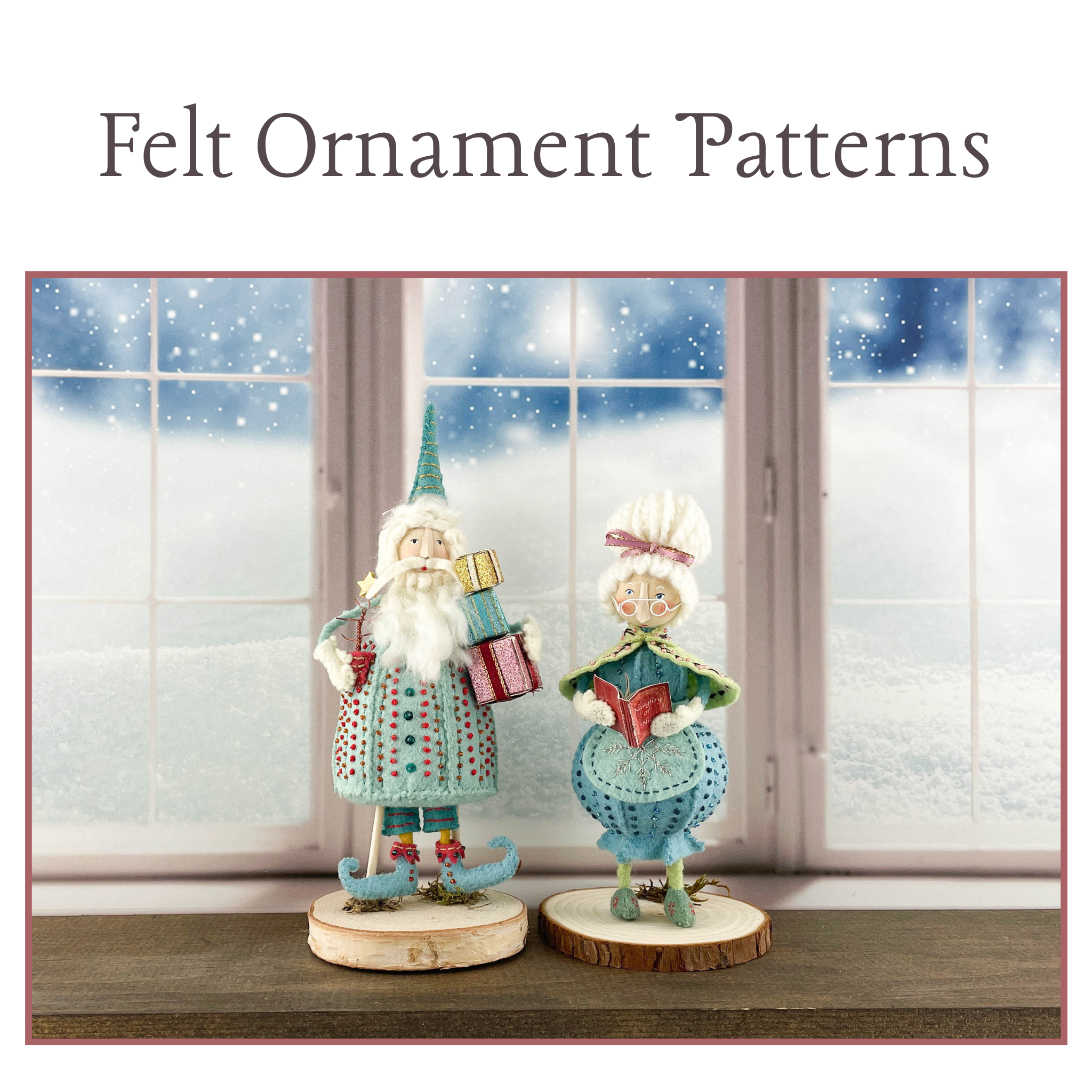 Whimsical Santa Ornament Craft Kit in Retro Blue