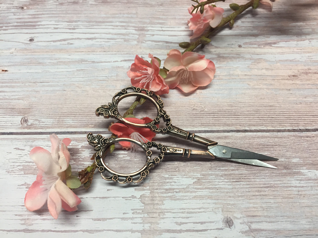 Rose Bronze Embroidery Scissors