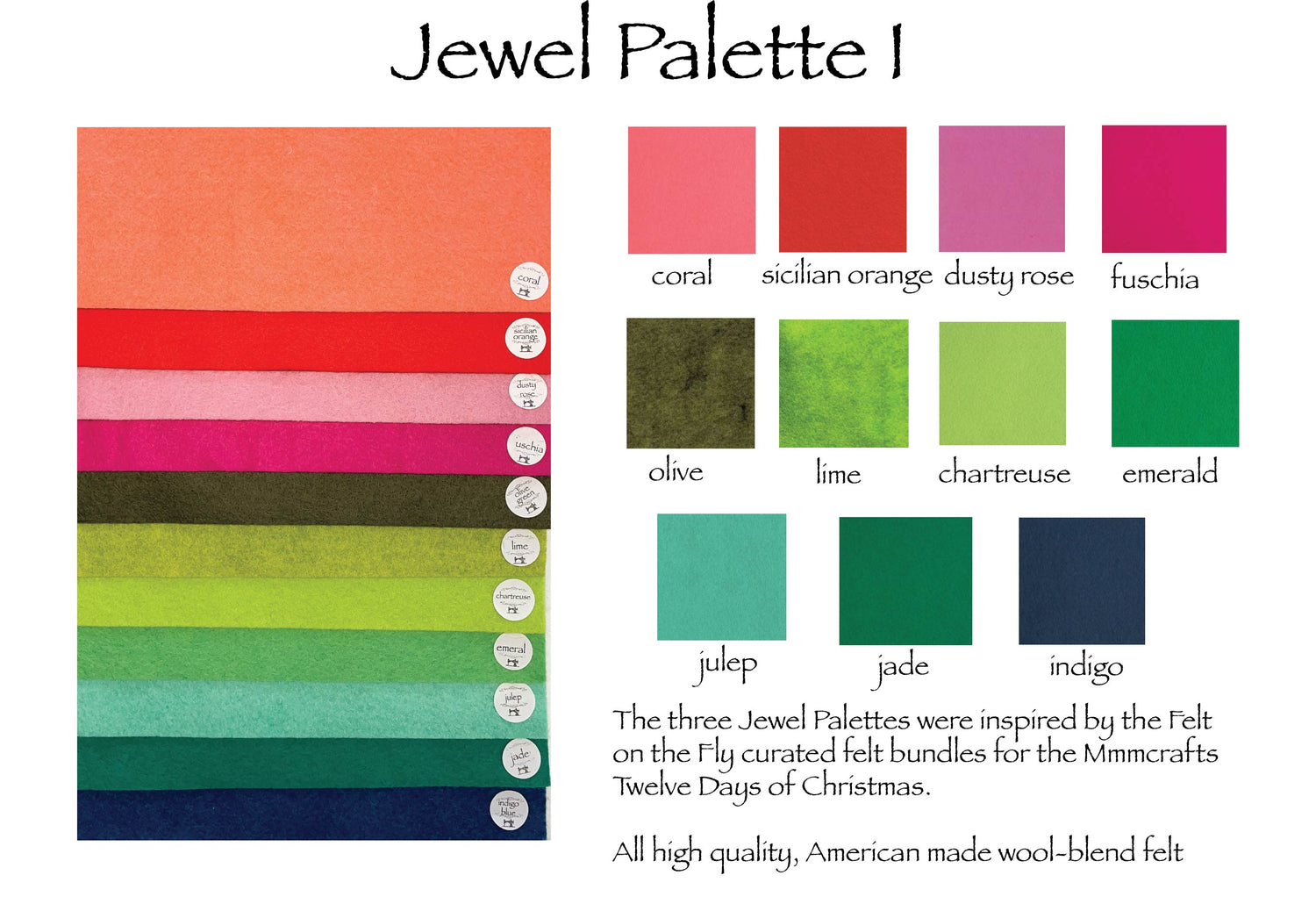 Jewel I Palette Merino Wool Blend Felt Sheets