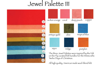 Jewel III Palette Merino Wool Blend Felt Sheets