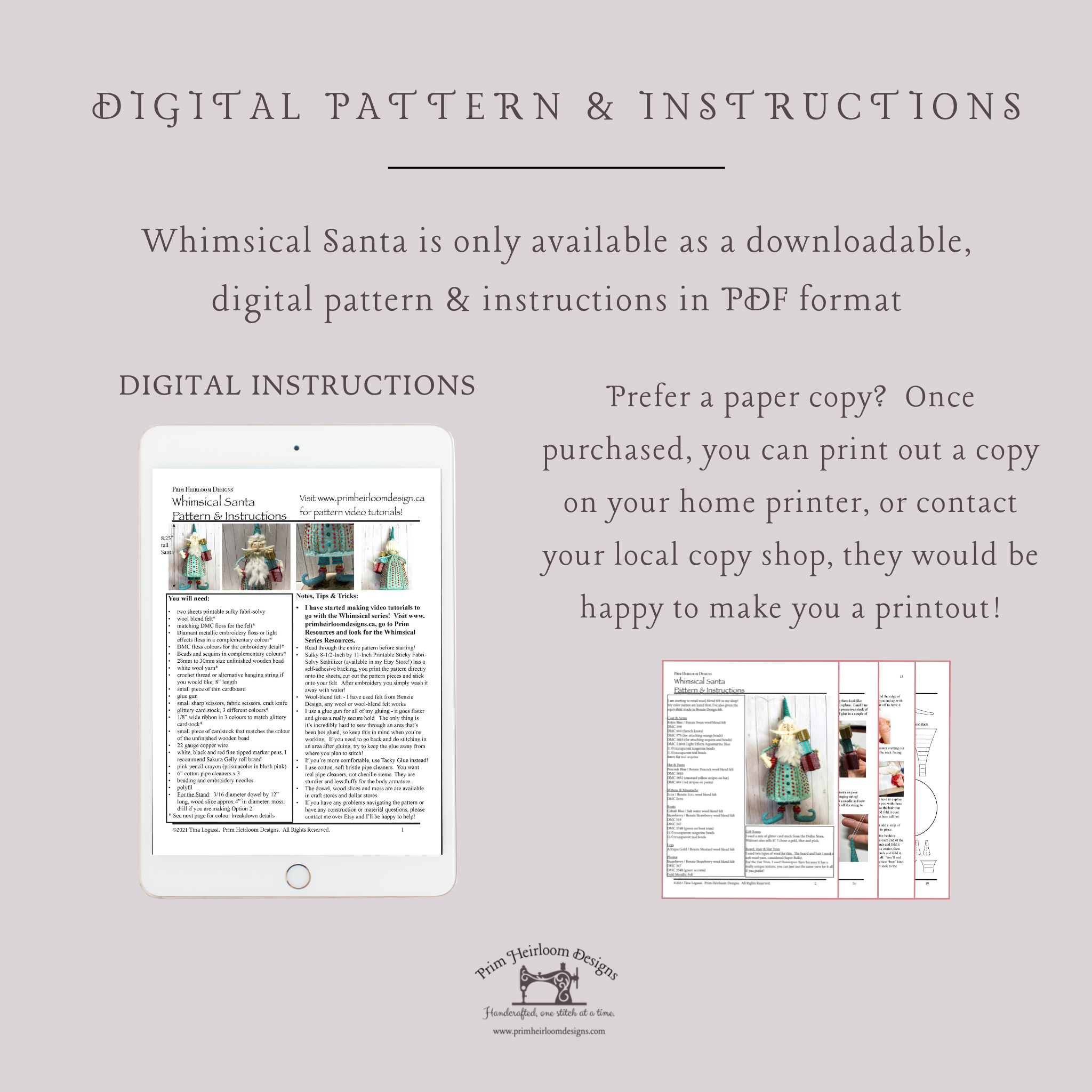 Whimsical Santa E-Pattern and Instructions