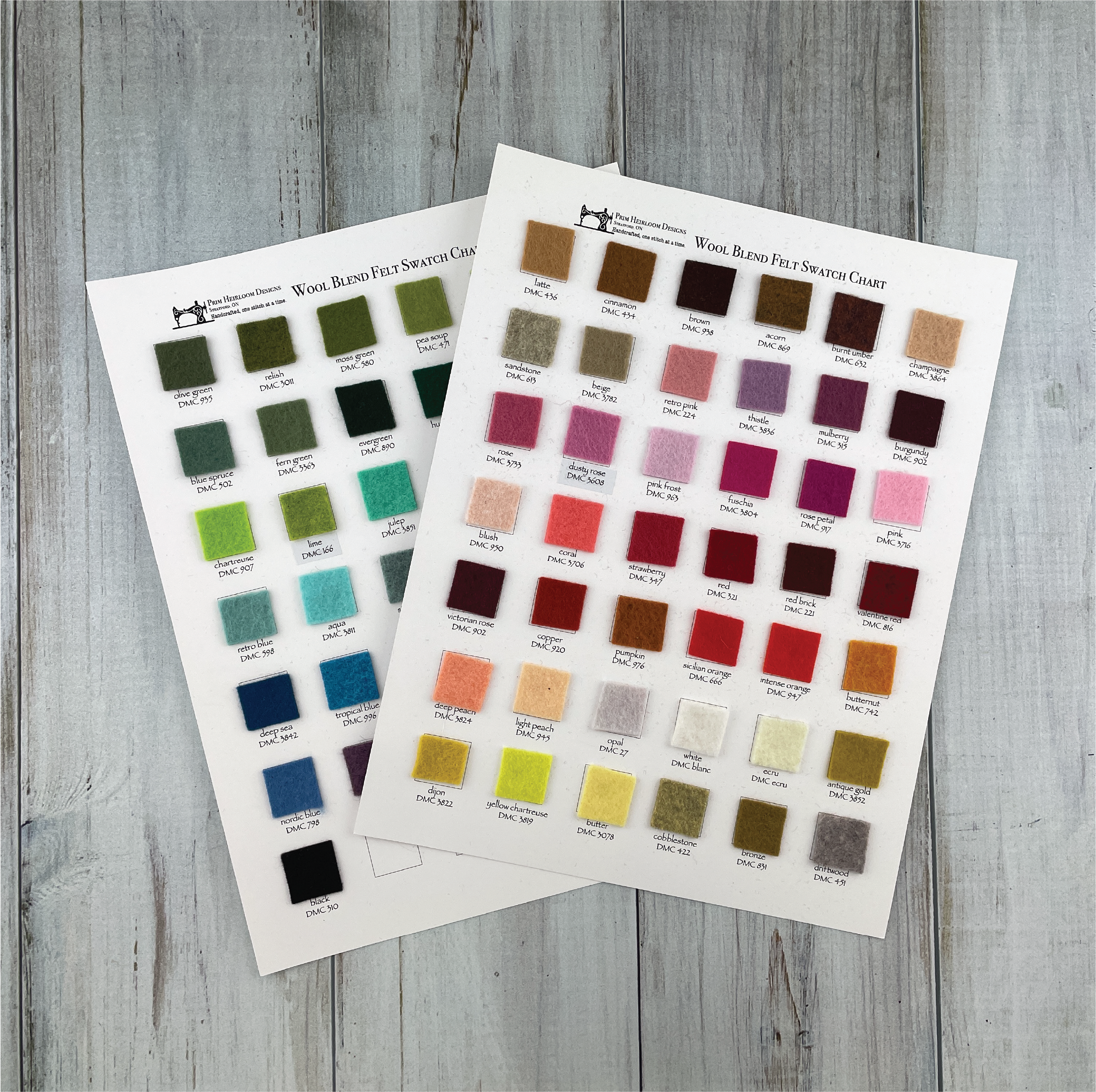 Wool Blend Felt Sheets Swatch Cards