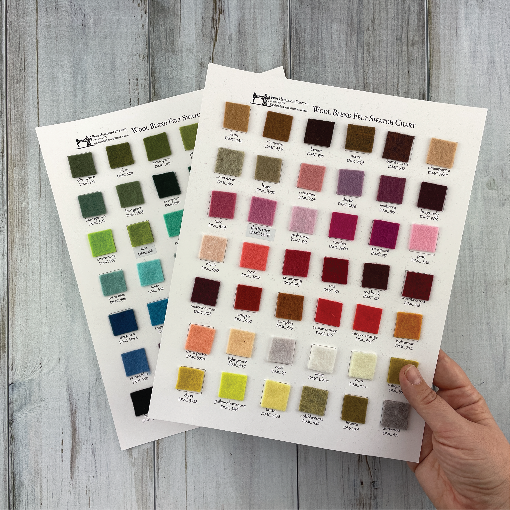 Wool Blend Felt Sheets Swatch Cards