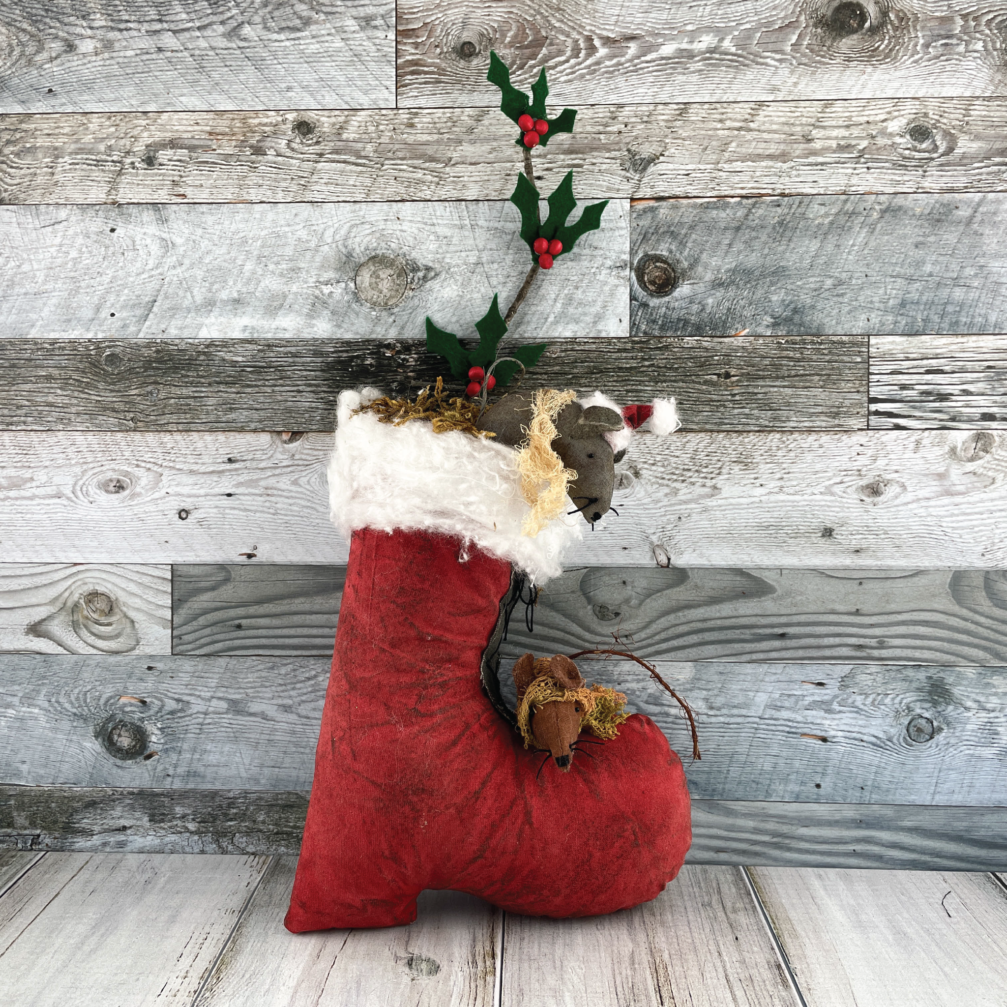 Handmade Santa Boot Wall or Door Hanger