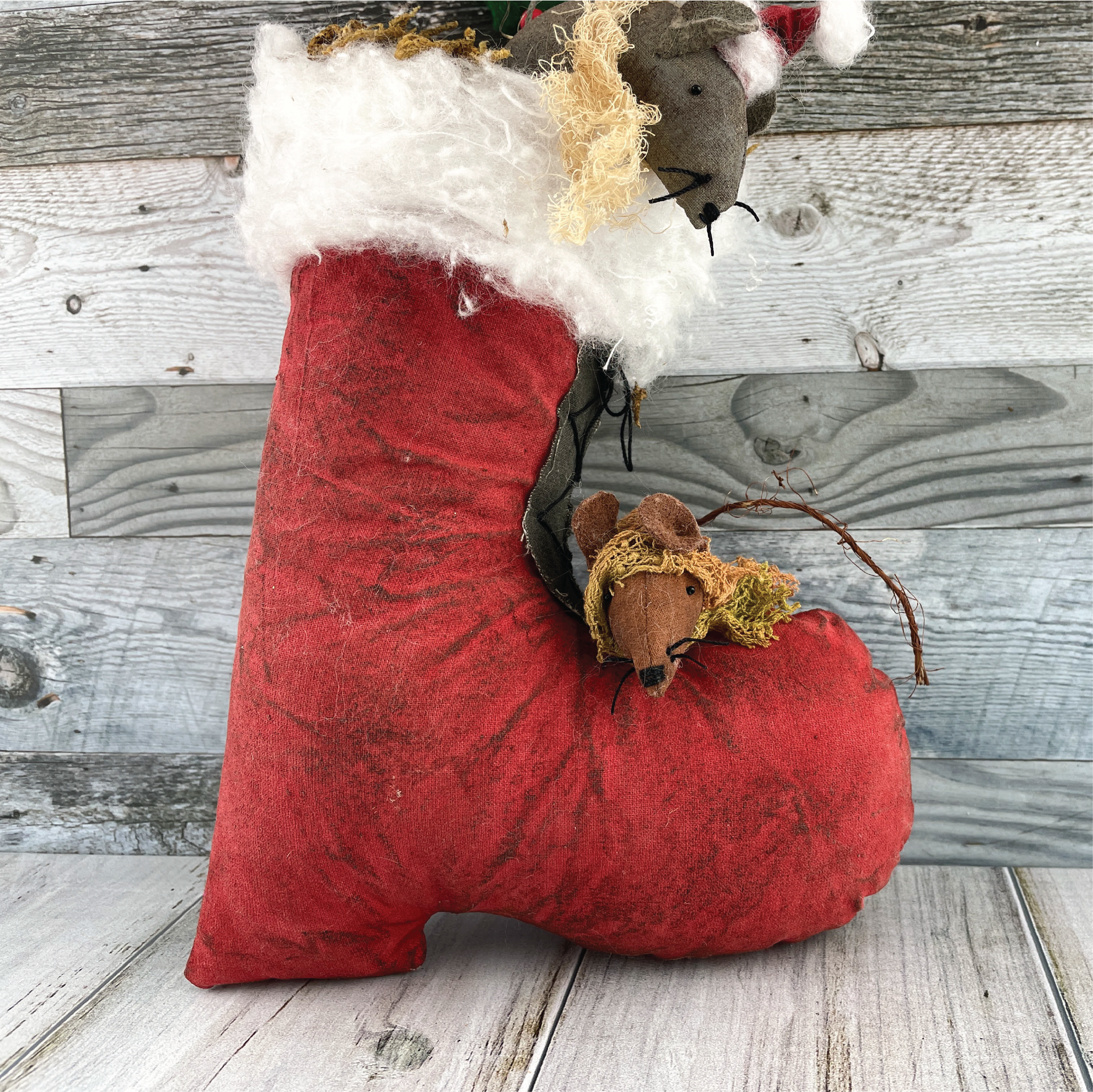 Handmade Santa Boot Wall or Door Hanger