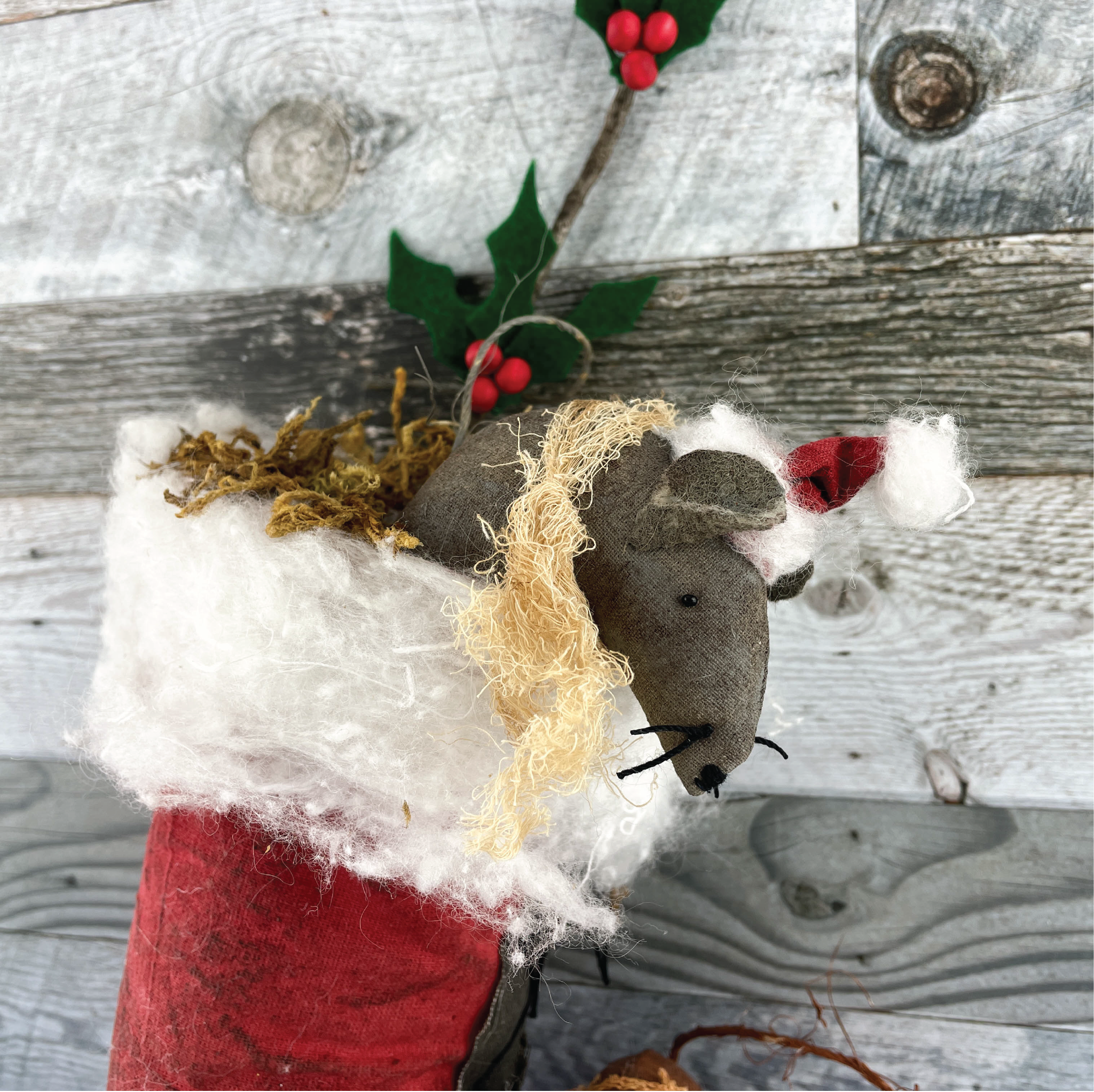 Handmade Santa Boot Wall or Door Hanger